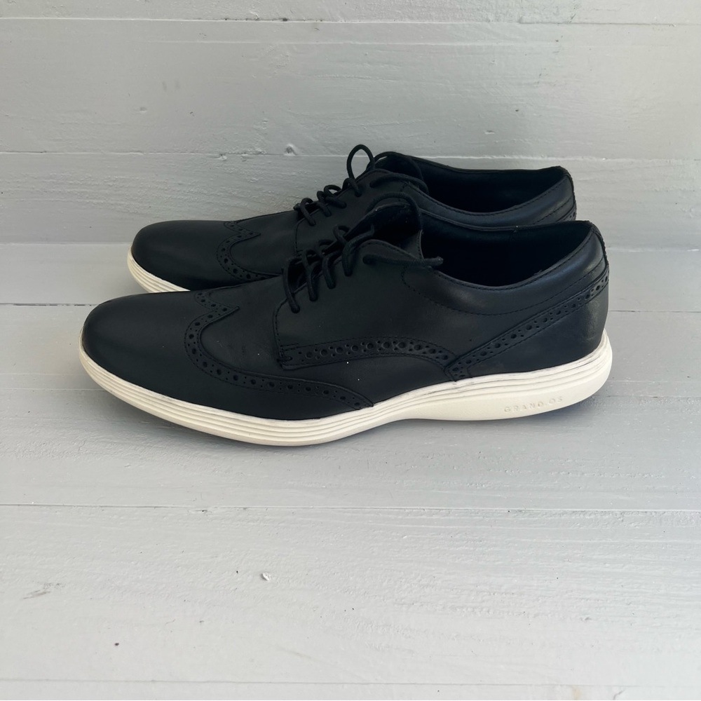 Cole Haan Oxfords Mens 11.5 M Black Leather Wingtip Grand OS Sneakers Shoes
